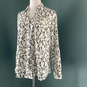 Talbots button down blouse . With hearts and signature buttons L